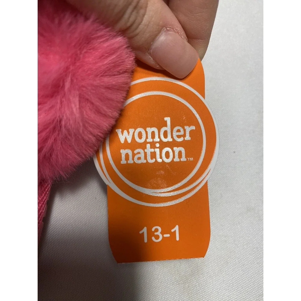 wonder nation girls pink sandal‎ slippers hard sole size 13-1